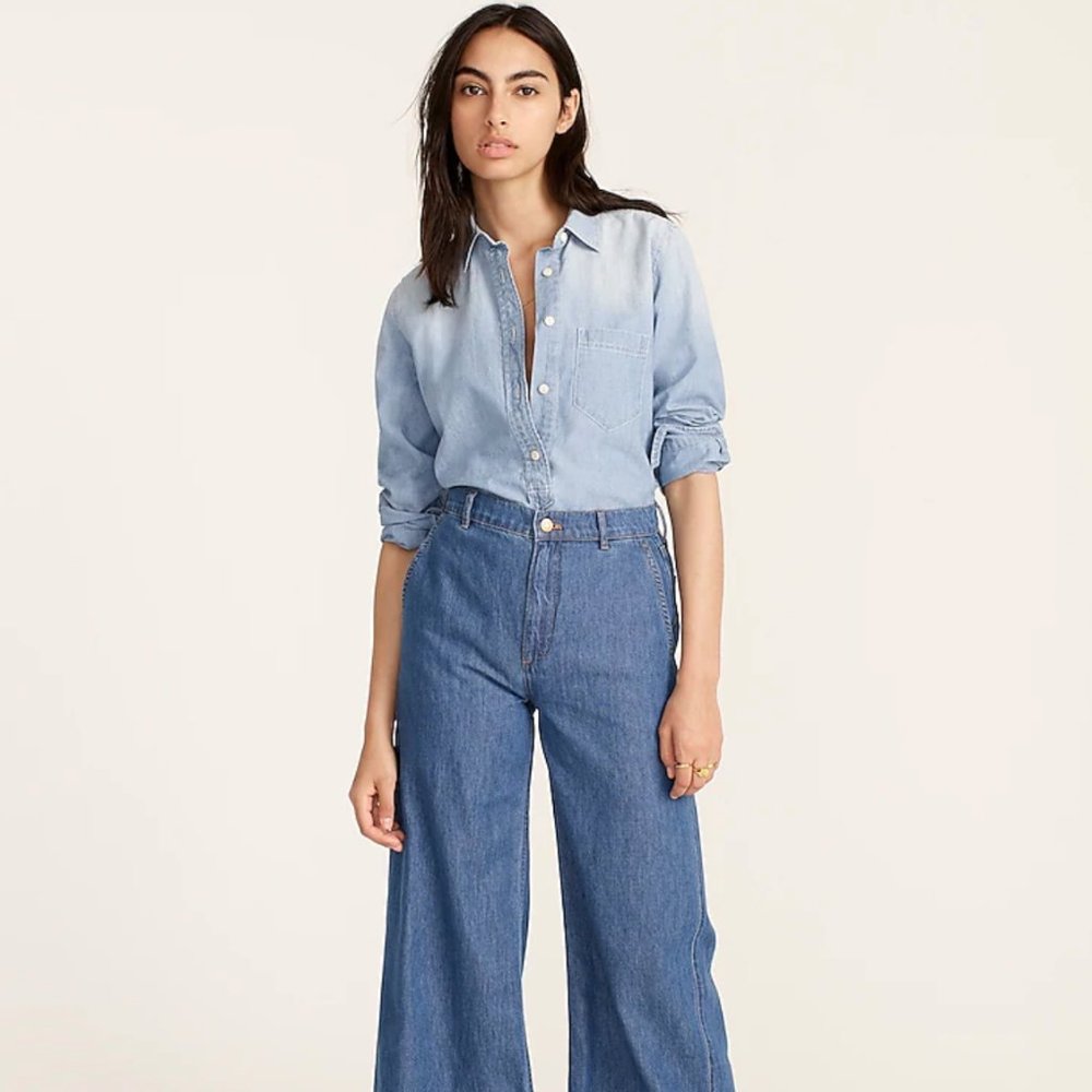 J.Crew Classic Chambray Popover NWT